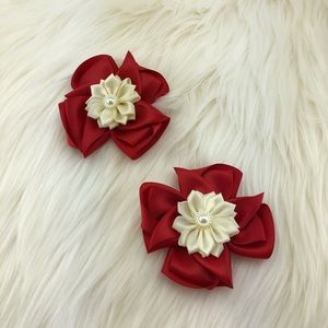 Accessories - Flower Headband with nice flower ribbon clips Accessories - Flower Headband with nice flower ribbon clips